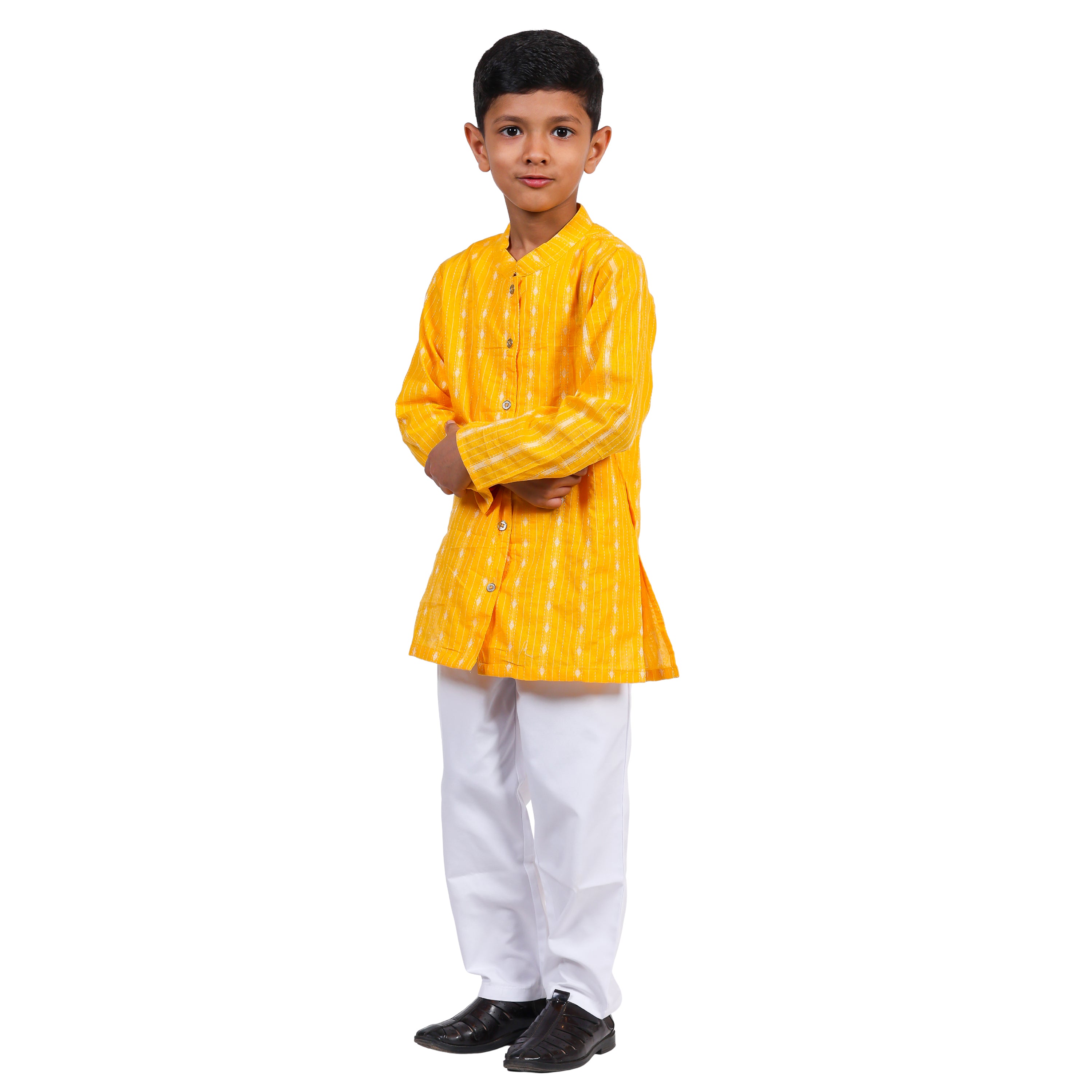 Toddler Boys Handloom Cotton Kurta Pyjama set / Ethnic kurta set with Chinese Collar