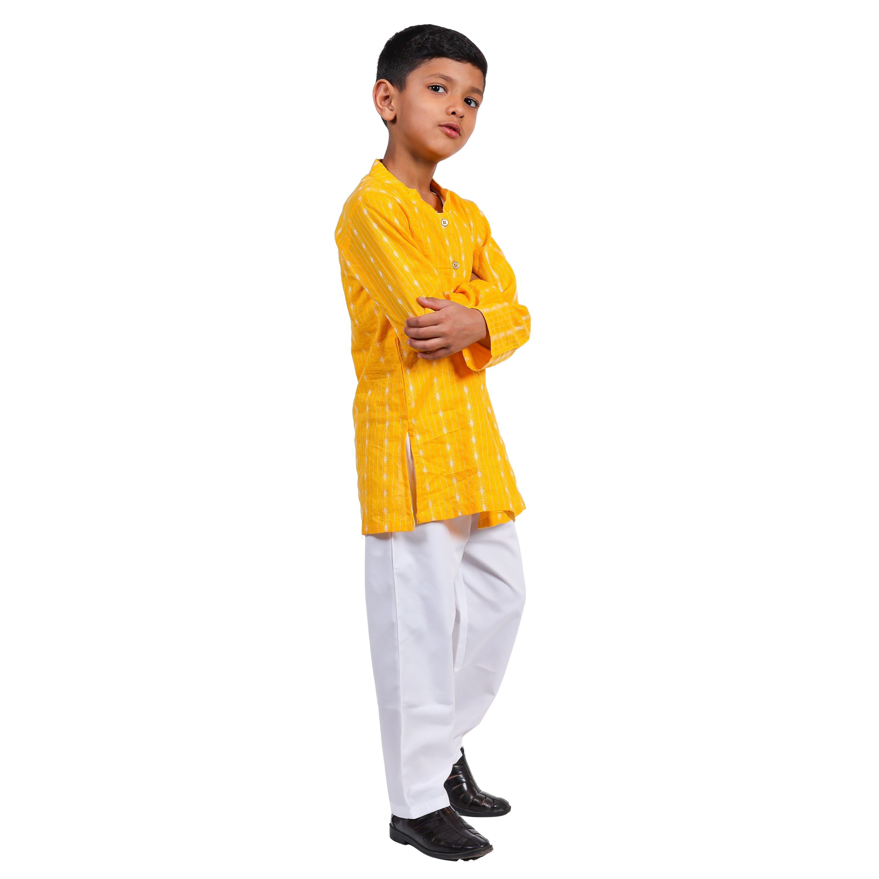 Toddler Boys Handloom Cotton Kurta Pyjama set / Ethnic kurta set with Chinese Collar