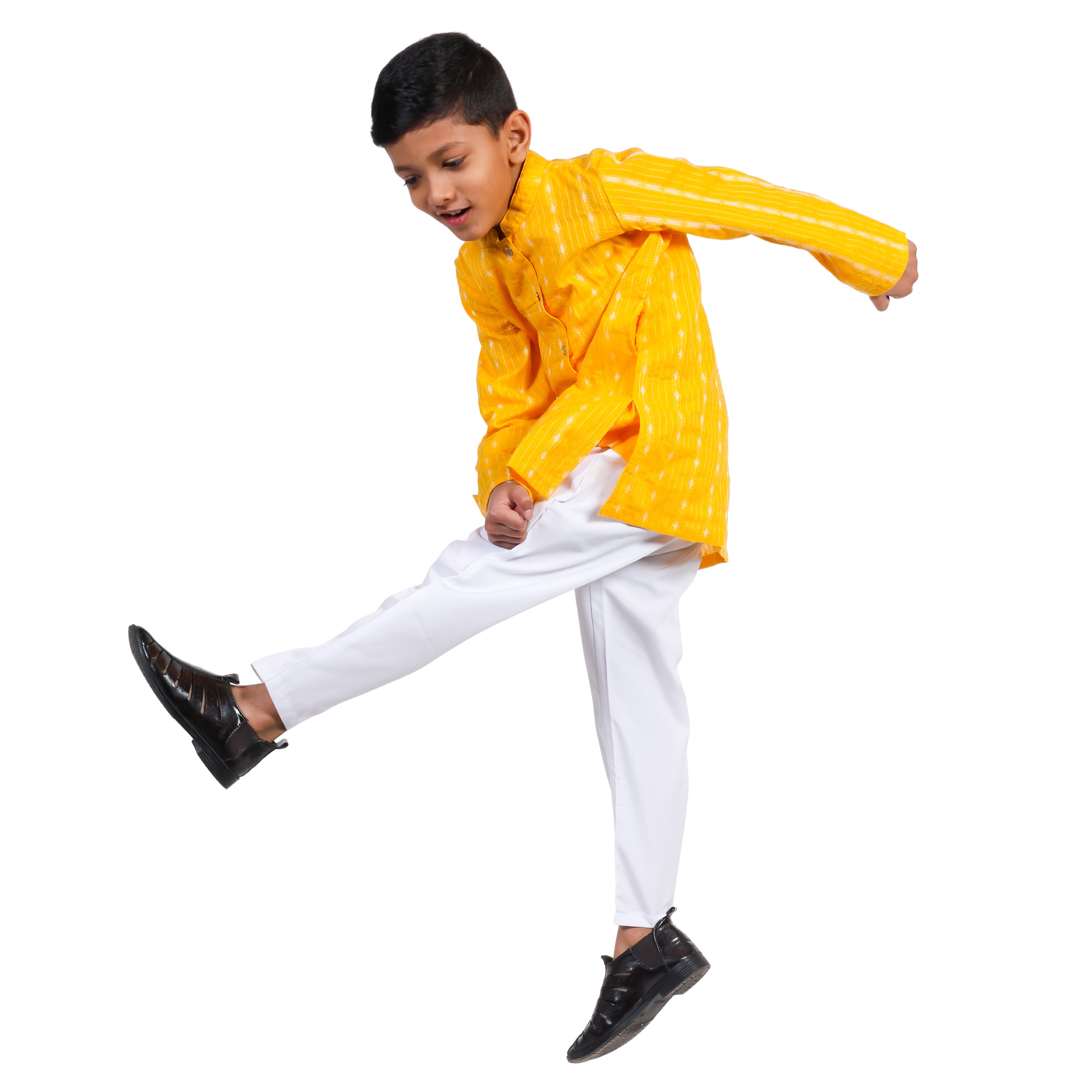 Toddler Boys Handloom Cotton Kurta Pyjama set / Ethnic kurta set with Chinese Collar