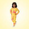 Tie & Dye Cord Set in Art Silk – Yellow & Pink