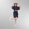 Girls Polka Crop Top & Shorts Set – Navy/White (4–10 Yrs)