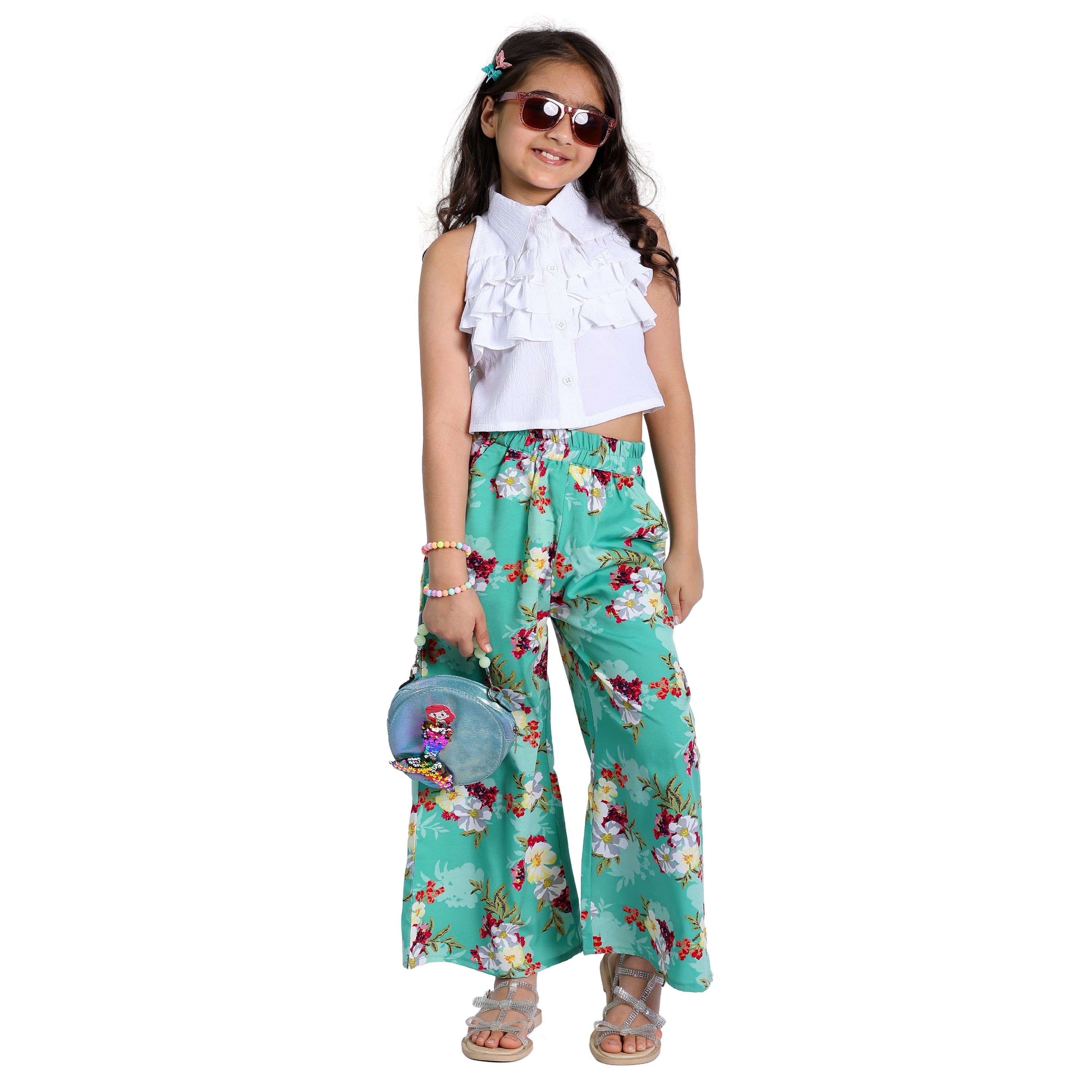 Girls Clothing Set Floral Printed Stylish Trendy Clothing