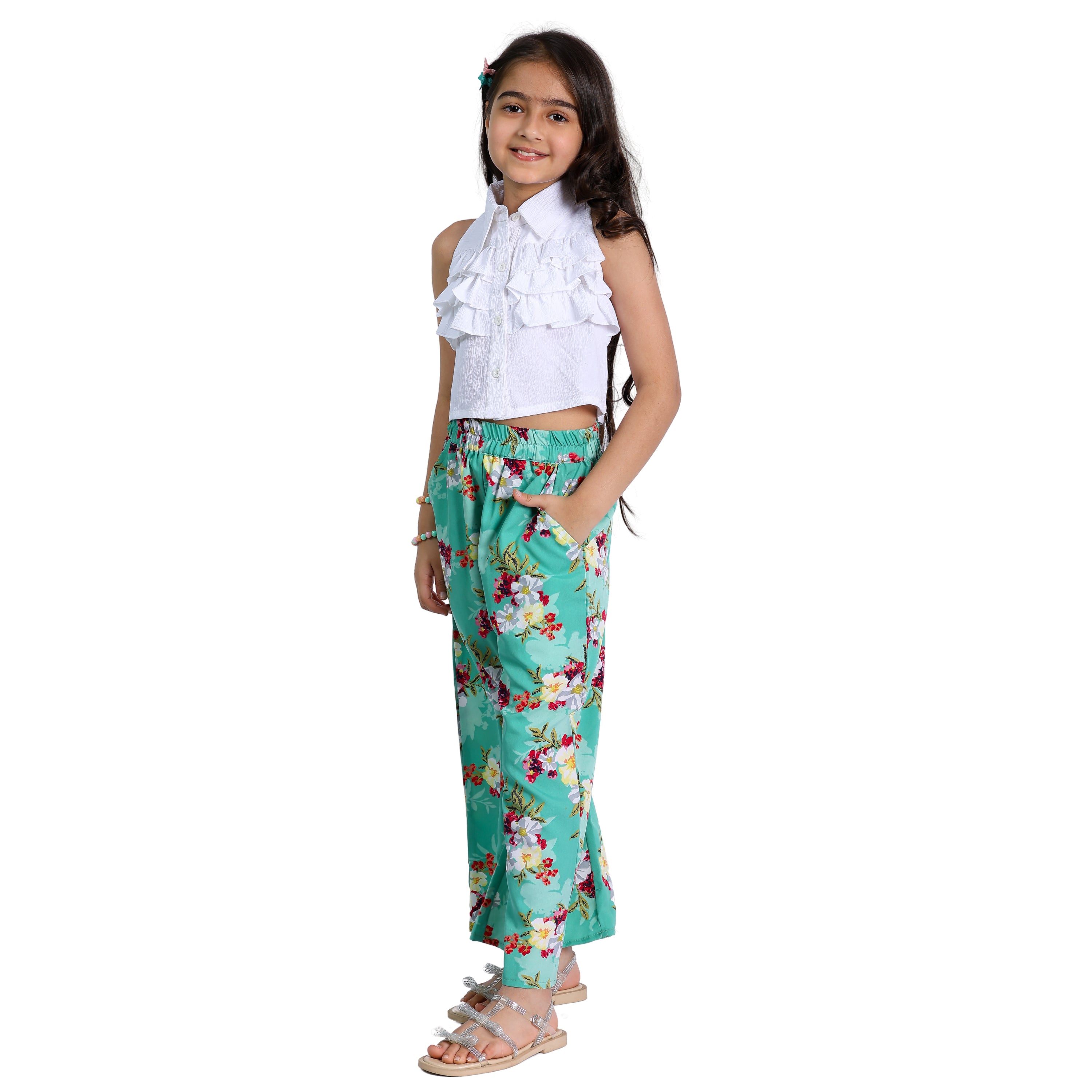 Girls Clothing Set Floral Printed Stylish Trendy Clothing