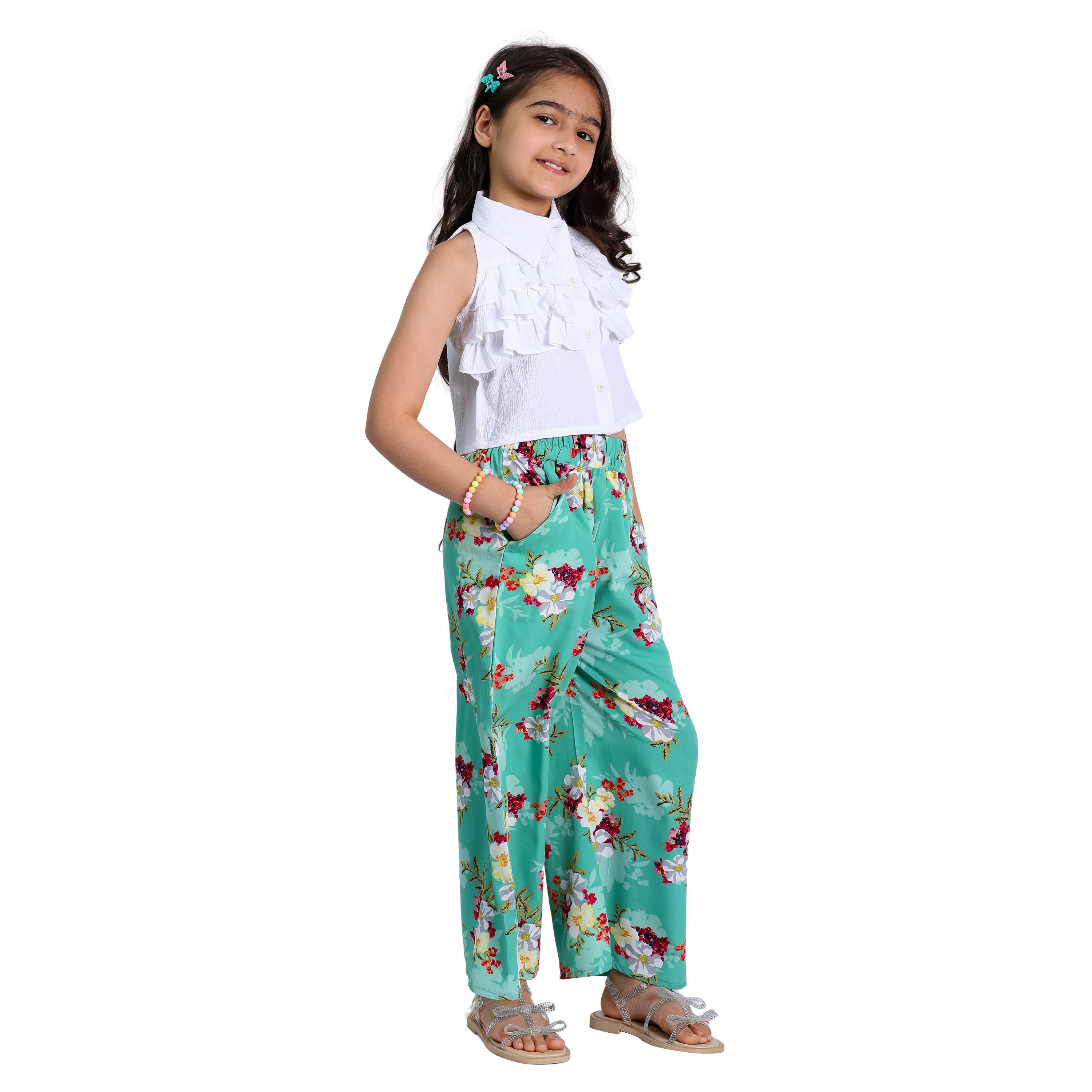 Girls Clothing Set Floral Printed Stylish Trendy Clothing