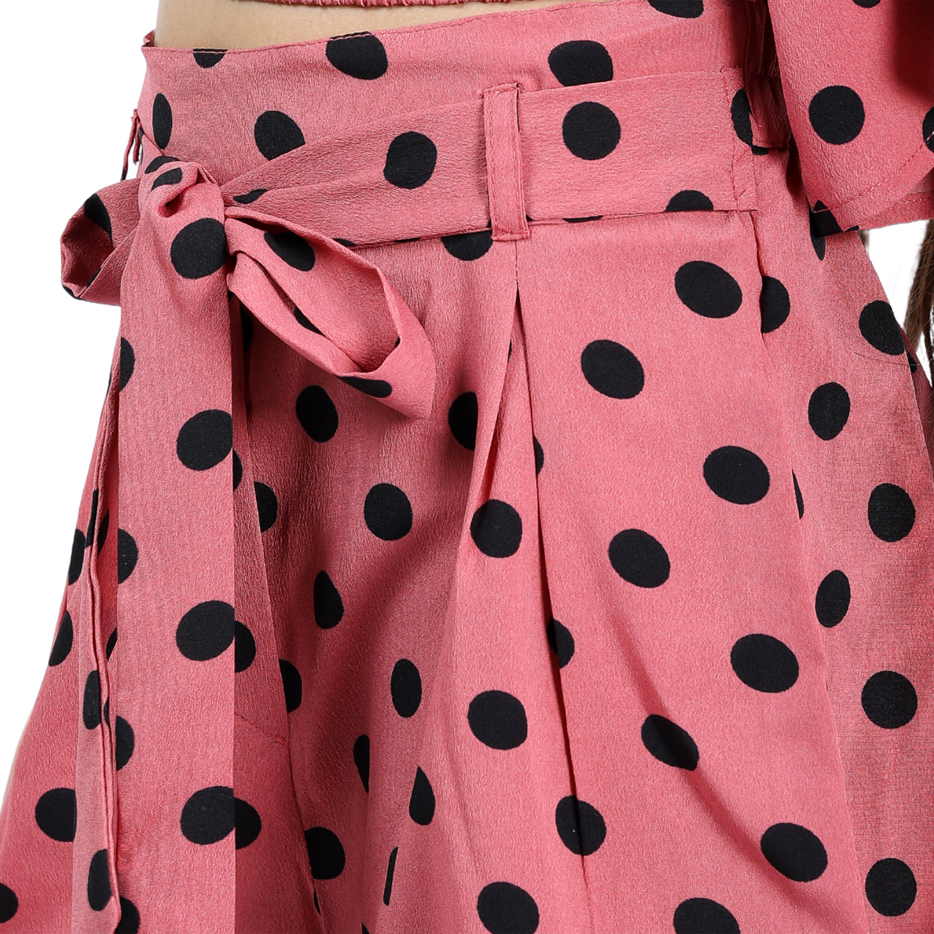 Girls Polka Dot Crop Top with Shorts Set (4–10 Yrs)
