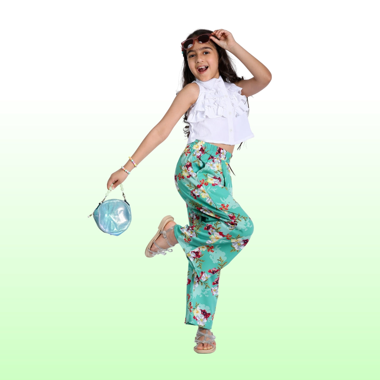 Girls Clothing Set Floral Printed Stylish Trendy Clothing