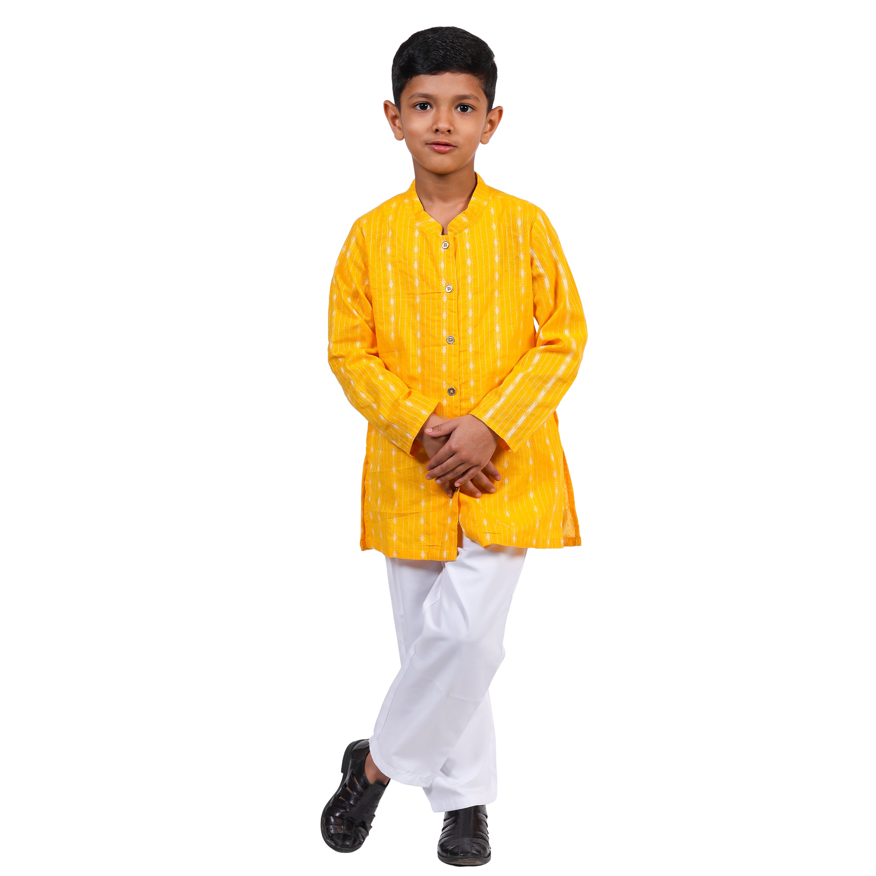 Toddler Boys Handloom Cotton Kurta Pyjama set / Ethnic kurta set with Chinese Collar