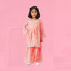 Peach Jaipuri Printed Sharara Set with Gota Patti Work – Ethnic Wear for Girls