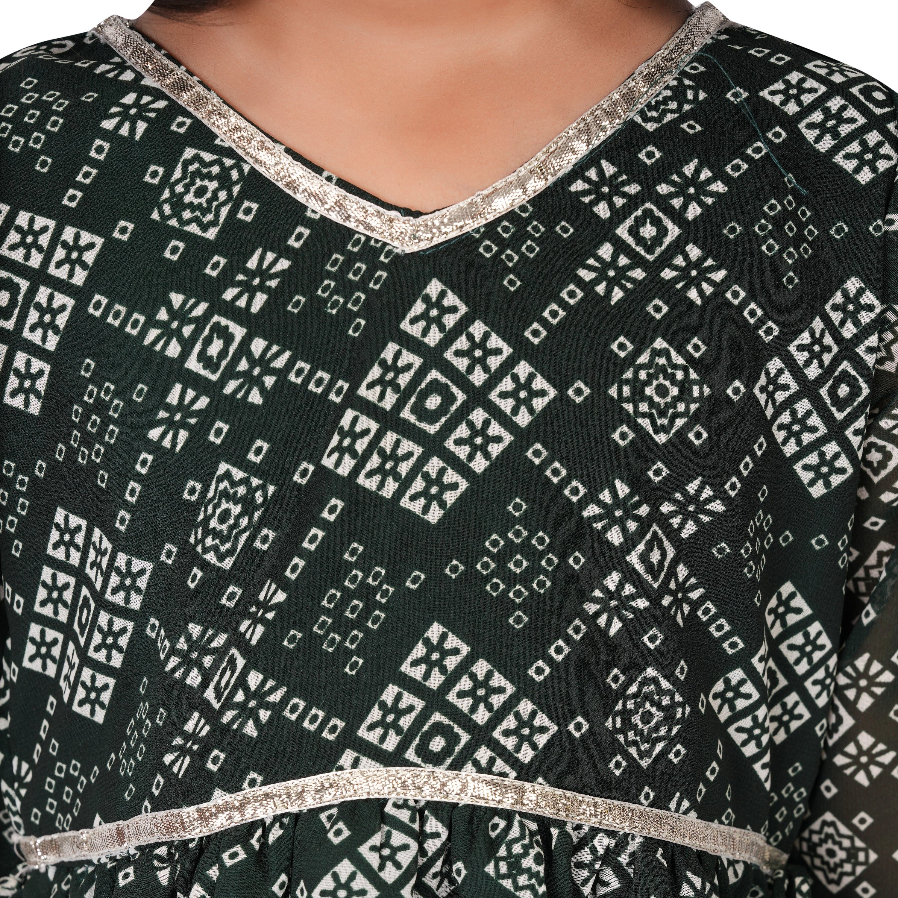 Girls Jaipuri Printed Sharara Set – Gota Work & Bell Sleeves (Ethnic Wear)